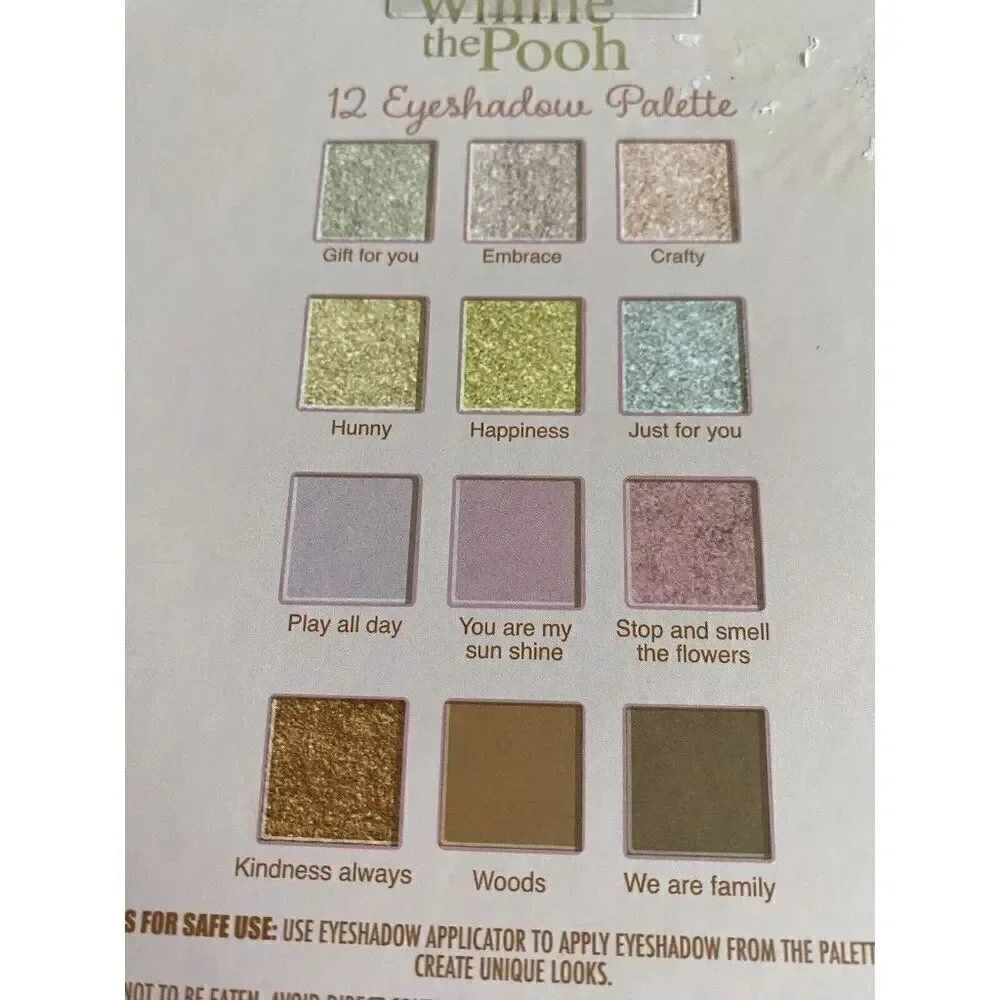 Disney Winnie The Pooh And Piglet Eyeshadow Palette With Mirror 12 Colors‎ NEW